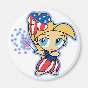 Firecracker Hula Girl Magnet