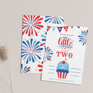 Firecracker Patriotic 4. Juli 2. Geburtstag Einladung