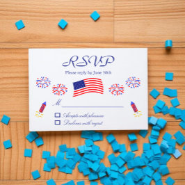 Firecracker Patriotic Baby Dusche RSVP Karte