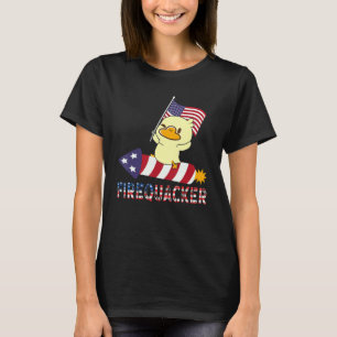 Firecracker Rubber Ente 4. Juli Patriotisches Feue T-Shirt