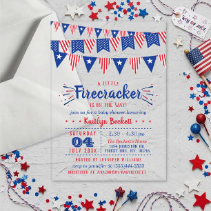 Firecracker unterwegs! Babydusche am 4. Juli Acryleinladungen