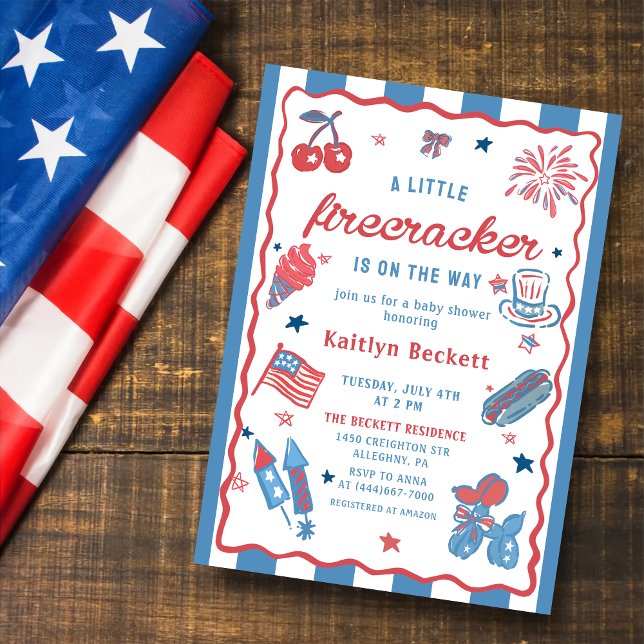 Firecracker unterwegs! Babydusche am 4. Juli Einladung (Von Creator hochgeladen)