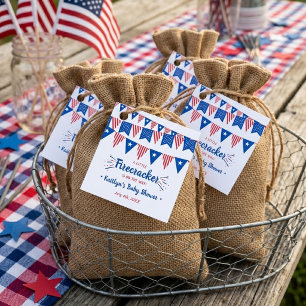 Firecracker unterwegs! Babydusche am 4. Juli Geschenkanhänger