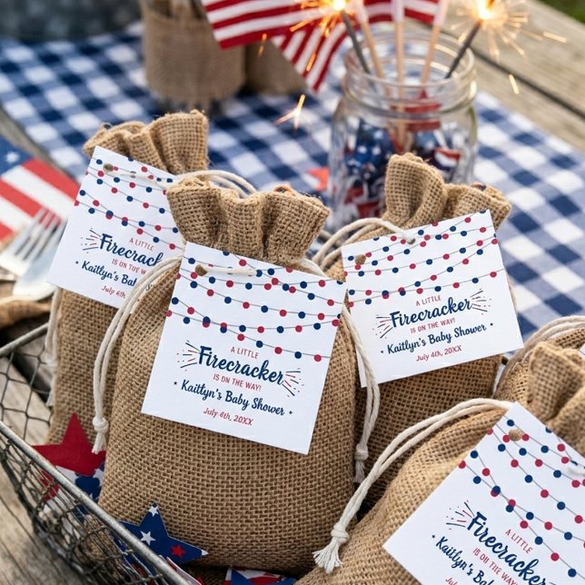 Firecracker unterwegs! Babydusche am 4. Juli Geschenkanhänger (Von Creator hochgeladen)