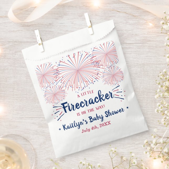 Firecracker unterwegs! Babydusche am 4. Juli Geschenktütchen (Ausgeschnitten)