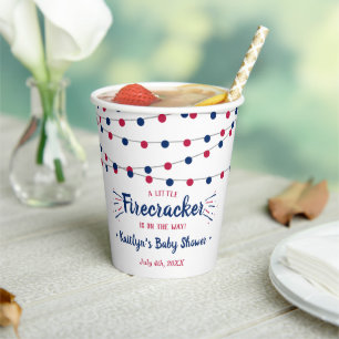 Firecracker unterwegs! Babydusche am 4. Juli Pappbecher