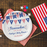 Firecracker unterwegs! Babydusche am 4. Juli Pappteller<br><div class="desc">Feiern Sie stilvoll mit diesen trendigen Baby-Dusche-Papier-Tellern. Das Design ist leicht mit Ihrer eigenen Formulierung zu personalisieren und Ihre Familie und Freunde werden begeistert sein,  wenn sie diese fabelhaften Party-Teller sehen. Matching-Elemente finden Sie in der Auflistung.</div>