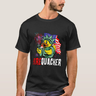 Firecracker USA Flag Funny Firequacker Duck 4. T-Shirt