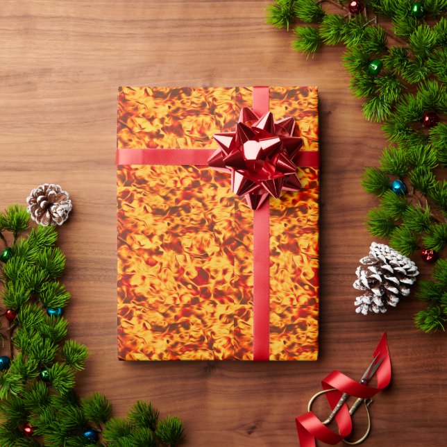 Fired Up – Kühne Flammen-Textur Geschenkpapier (Feiertagsgeschenk)