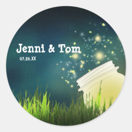 Firefans + Mason Jar Night Wedding Rustic Sticker