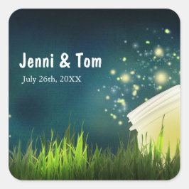 Firefans + Mason Jar Rustic Night Wedding Sticker