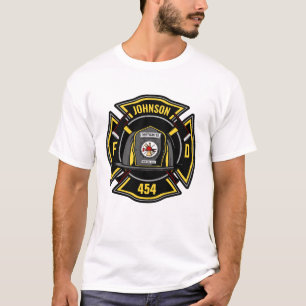 Firefighter ADD NAME Fire Department Rescue Team T-Shirt