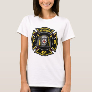 Firefighter ADD NAME Fire Department Rescue Team T-Shirt
