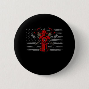 Firefighter American Flag AX Button