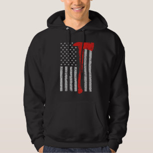 Firefighter American Flag AX Hoodie