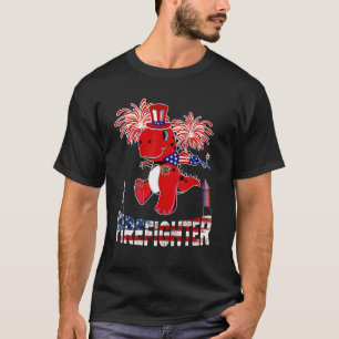 Firefighter American Flag Rex Fireworks 4. JU T-Shirt