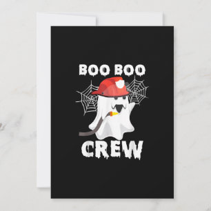Firefighter Boo Crew Halloween Ghost Fireman Boo B Feiertagskarte