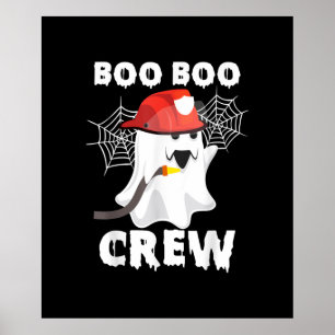 Firefighter Boo Crew Halloween Ghost Fireman Boo B Poster