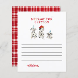 Firefighter Boy Birthday Time Capsule Message Card