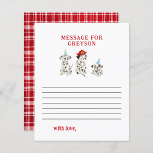 Firefighter Boy Birthday Time Capsule Message Card