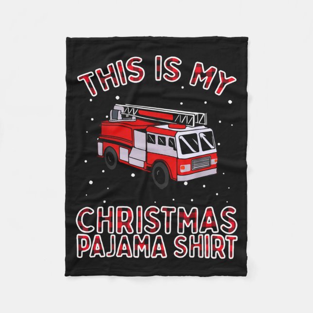 Firefighter Christmas Pajama - Fire Truck Funny Fi Fleecedecke (Vorderseite)