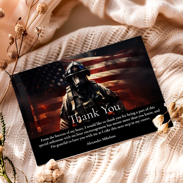 Firefighter Class of 2026 Graduation Dankeskarte (Von Creator hochgeladen)