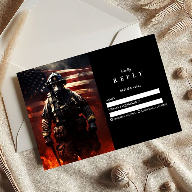 Firefighter Class of 2026 Graduation RSVP Karte (Von Creator hochgeladen)