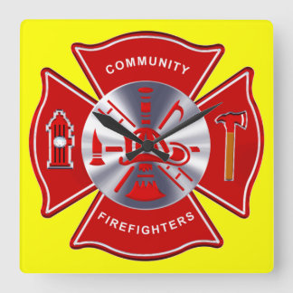 Firefighter Clock Quadratische Wanduhr