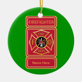 Firefighter Custom Keramik Ornament