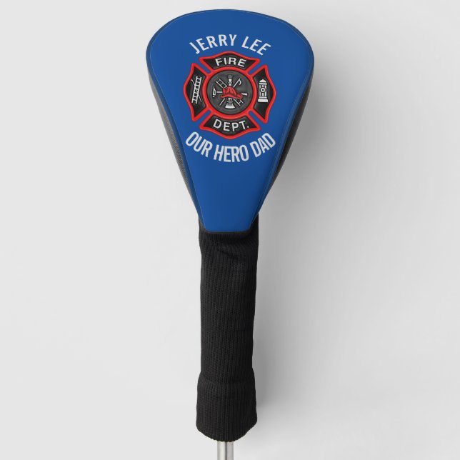 Firefighter Custom Text Name Personalized Golf Headcover (Vorderseite)