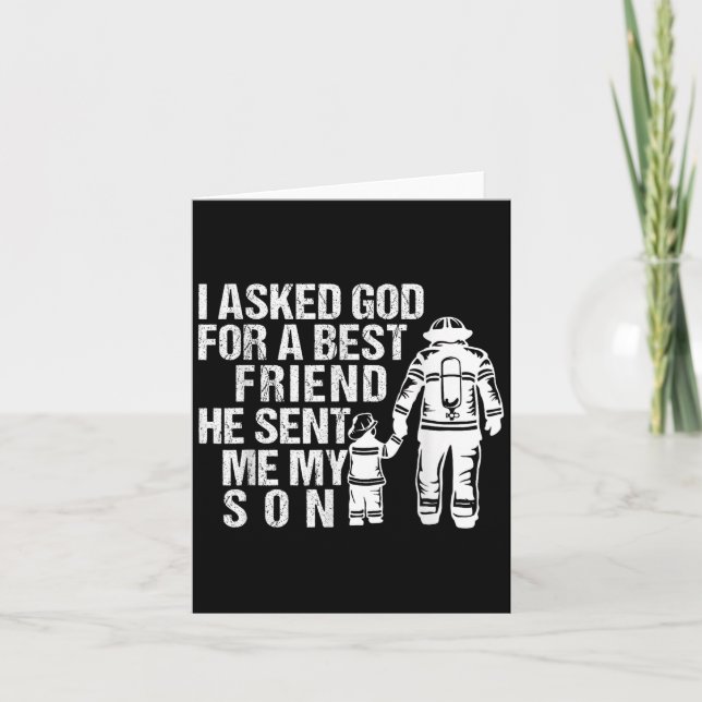 Firefighter Dad Son Quote New Daddy Fireman Dad Fa Karte (Vorderseite)