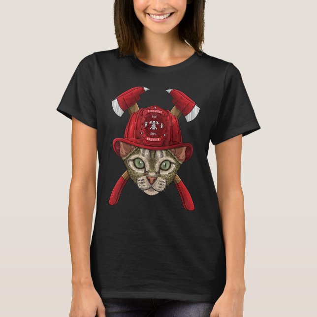 Firefighter Devon Rex Fireman Boys Kids Fire Rescu T-Shirt (Vorderseite)