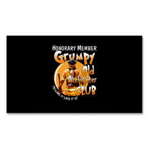 Firefighter Ehrenmitglied Grumpy Feuerwehrmann Magnetische Visitenkarte