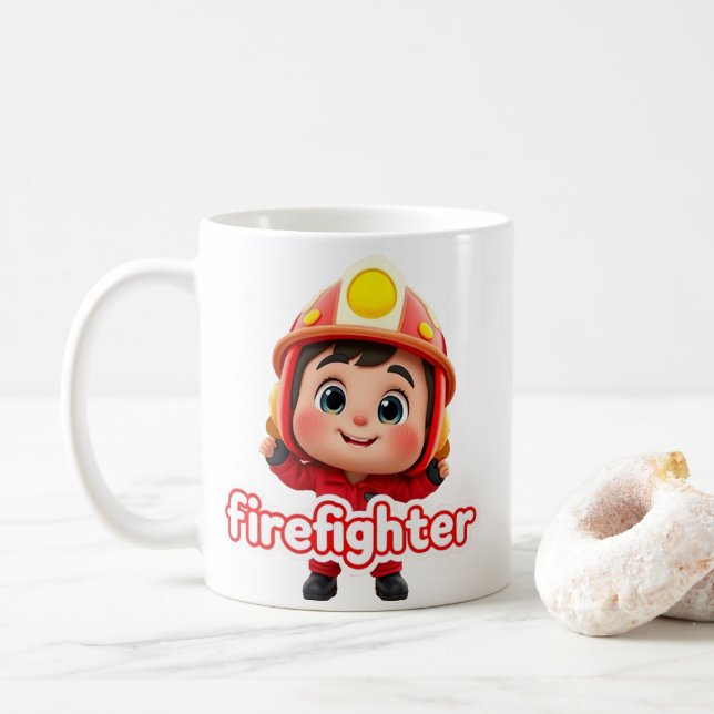 firefighter - feuerwehr geschenkidee tasse (Mit Donut)