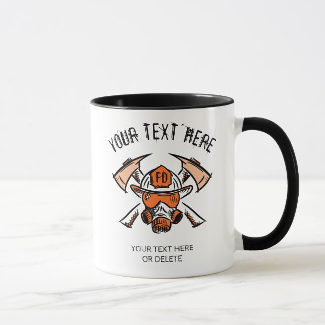 Firefighter. Feuerwehr Geschenkidee. Vorlage Tasse (Rechts)
