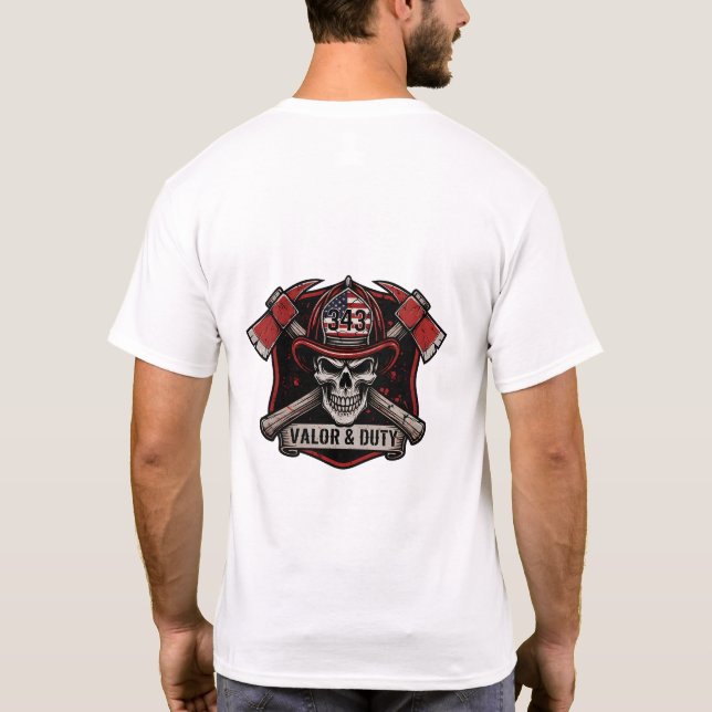 Firefighter/Fire Department Skull Axes T-Shirt (Rückseite)