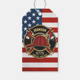 Firefighter Fire Rescue Department USA Flag Custom Geschenkanhänger