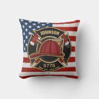 Firefighter Fire Rescue Department USA Flag Custom