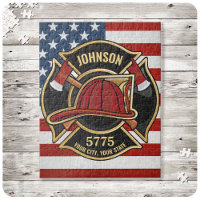 Firefighter Fire Rescue Department USA Flag Custom