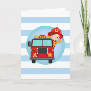 Firefighter Fire Truck Brown Karte