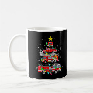 Firefighter Fire Truck Christmas Tree Xmas T-Shirt Kaffeetasse