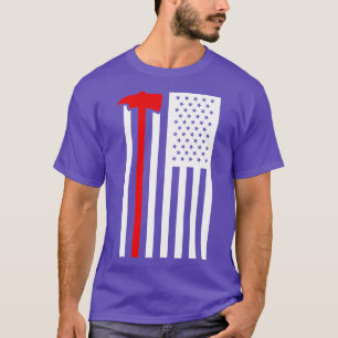 Firefighter Fireman American Flag Thin Fire Figer T-Shirt
