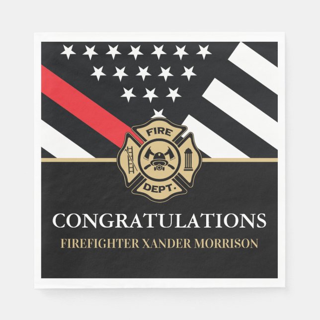 Firefighter Fireman Fire Academy Graduation Serviette (Vorderseite)