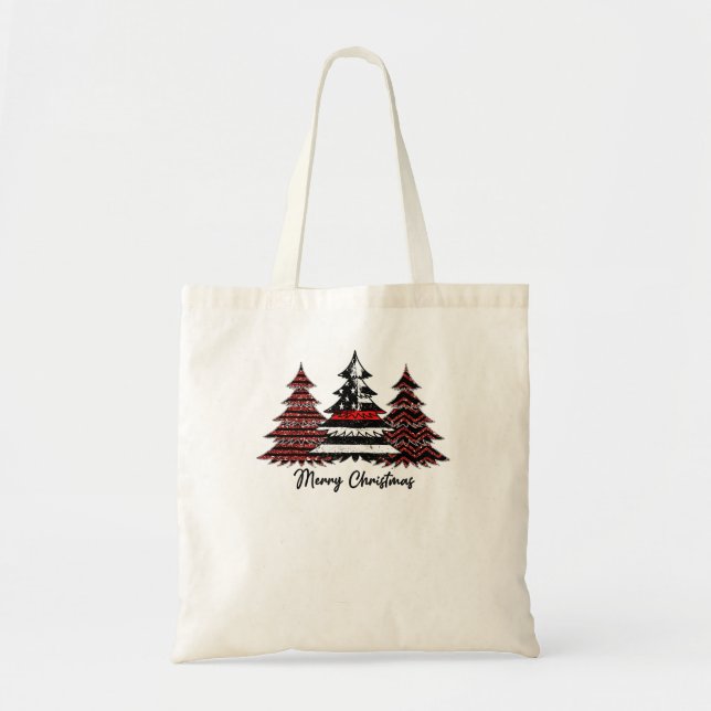 Firefighter Fireman USA Flag Pine Trees Feuerwehr Tragetasche (Vorne)