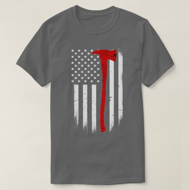 Firefighter-Flagge dünne rote Linie Ax Classic TSh T-Shirt (Design vorne)