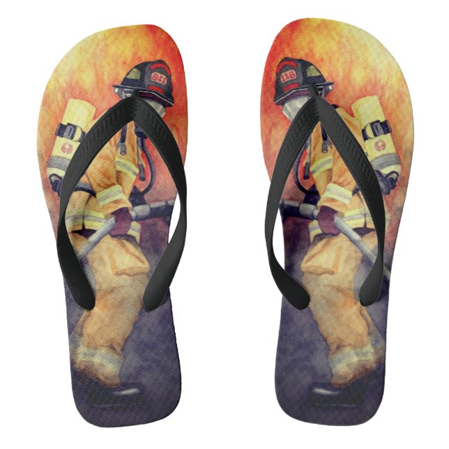 Firefighter Flip Flops Fireman Beach Wear (Fußbett)