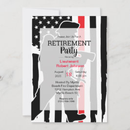 Firefighter Foto American Flag Retirement Party Einladung