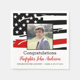 Firefighter-Foto Thin Red Line Abschluss Serviette