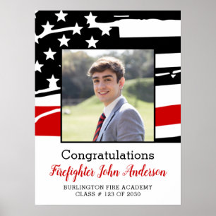 Firefighter Foto Thin Red Line Abschluss Willkomme Poster