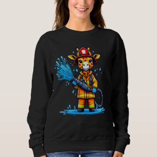 Firefighter Giraffe Fireman Animal Lover Giraffe Sweatshirt